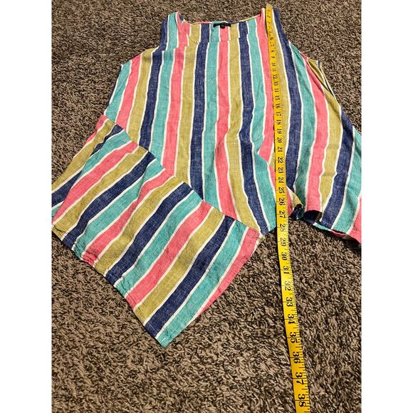 For Cynthia Rainbow Striped Asymmetrical Tunic Tank Womens Sz L Lagenlook - Picture 7 of 7